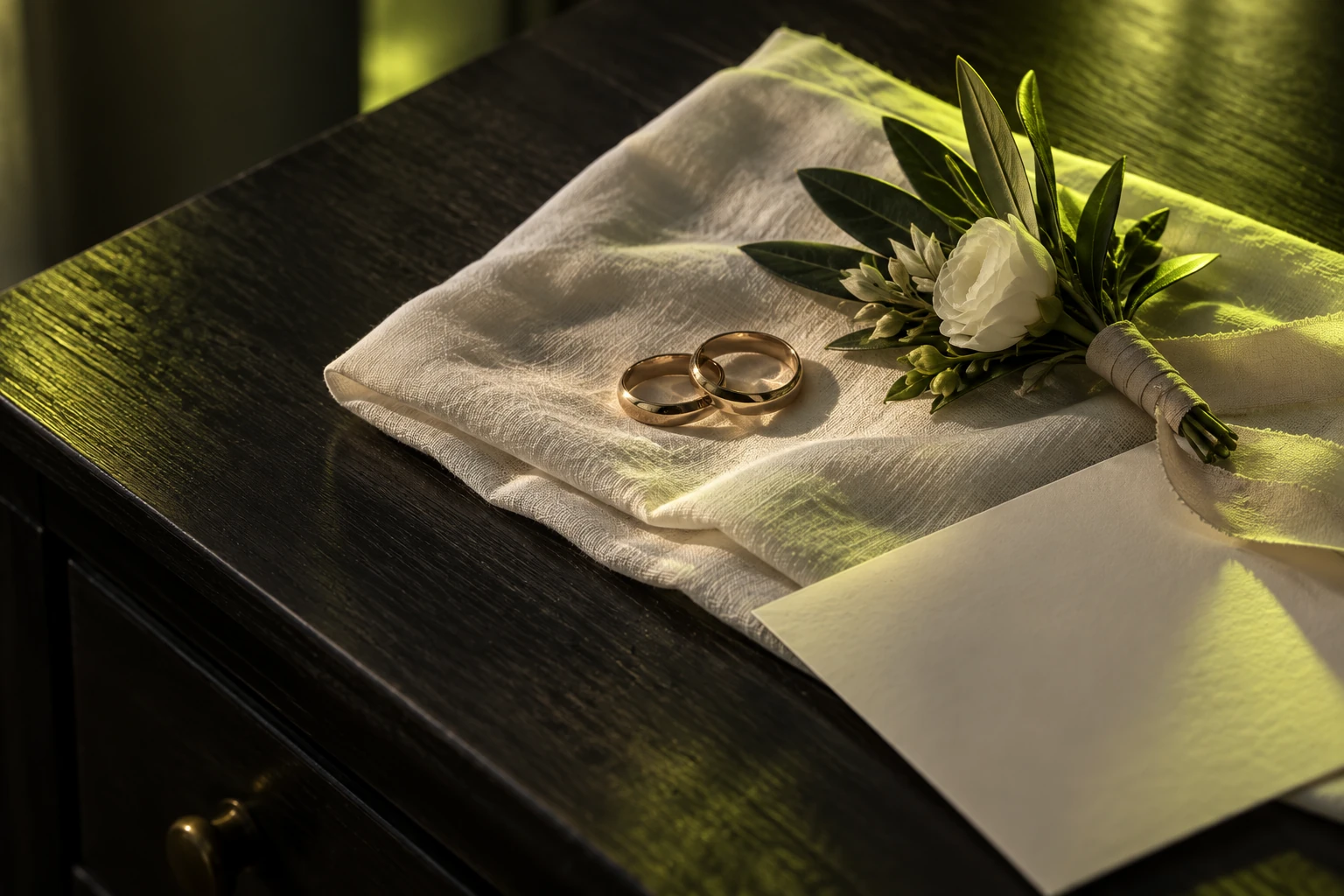Visual di atmosfera: dettagli della preparazione di un matrimonio